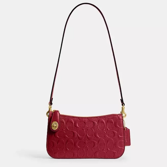 Coach Handbags - *NWT* COACH Penn Shoulder Bag In Signature Leather, Color - Brass/Enamel Red